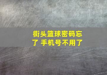 街头篮球密码忘了 手机号不用了